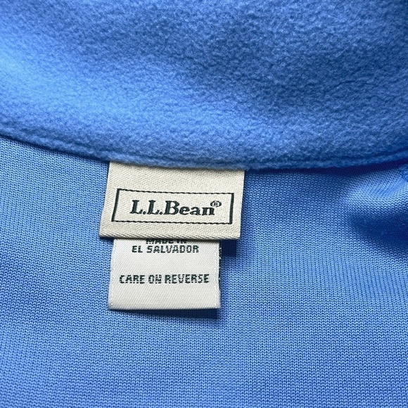 L.L. Bean Fleece ¼ zip popover Sweater Jacket Pullover Coat Sky Blue - Picture 10 of 13
